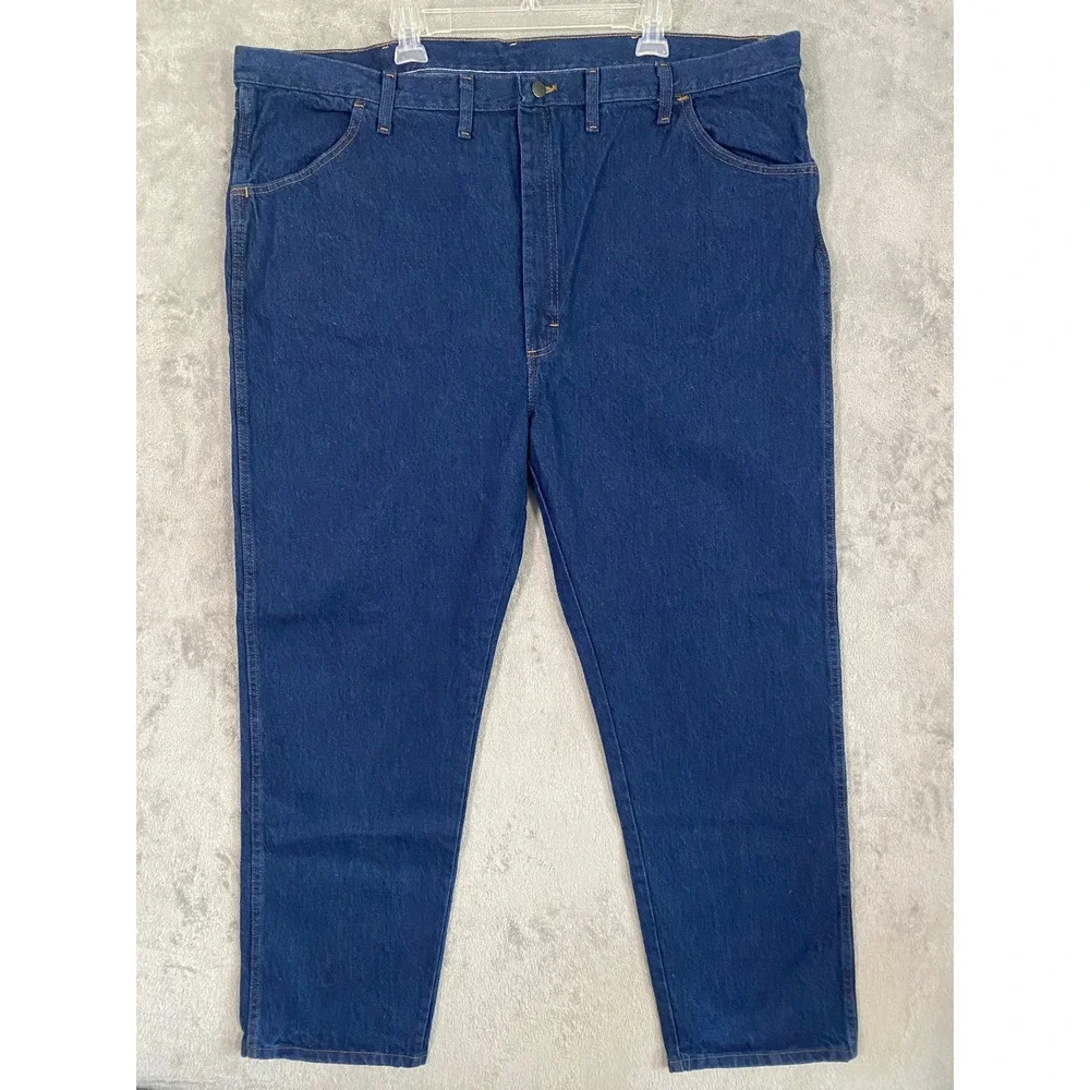 NWT Rustler Jeans 48x32 Blue Regular Fit Straight Leg Heavyweight Denim Workwear